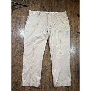 Polo Ralph Lauren Khaki Pants Men’s 46B/30 Tan Stretch Classic Fit Flat Front